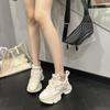 Daddy Shoes Women's Casual Leather Small Platform Sneakers New Versatile Ins Running Shoes Women