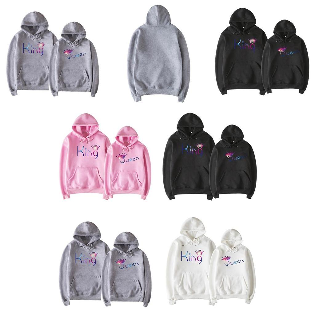 Premium Quality King Queen Matching Couple Hoodies Stylish His And Her Sweatshirts