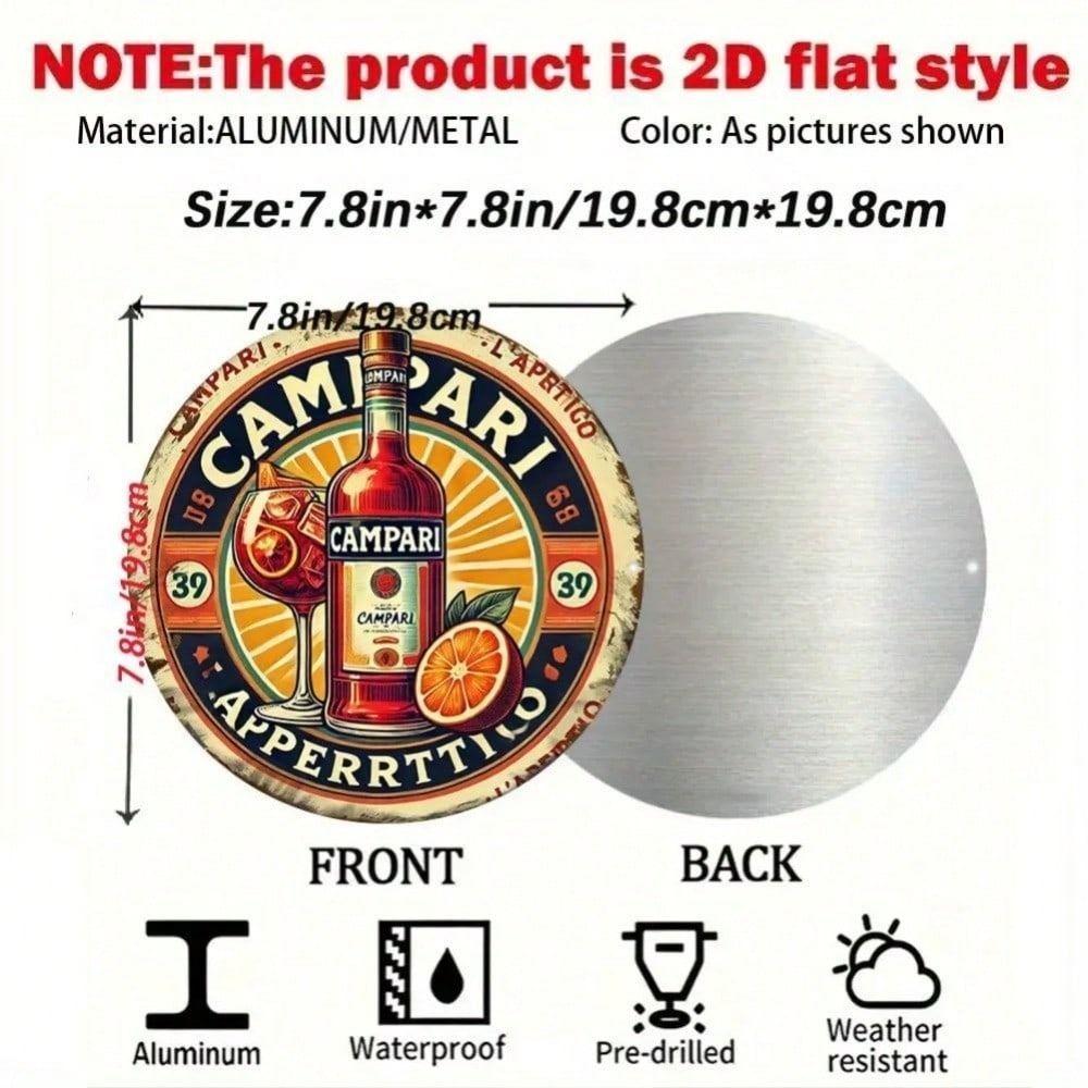 Vintage Campari Bar Wall Decor Metal Sign Tin Poster