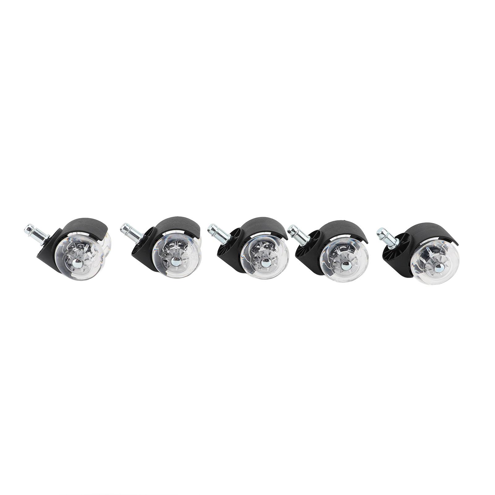 

5pcs Office Chair Wheels Clear PU Circlip Strong Load Bearing Quiet Rolling Desk Chair Casters for