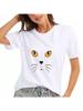 Sött kattansikte Unisex Bomulls T-shirt, Premium Bomullskvalitet Tryck, Hållbar Och Långvarig, Vardaglig Och Trendig T-shirt.