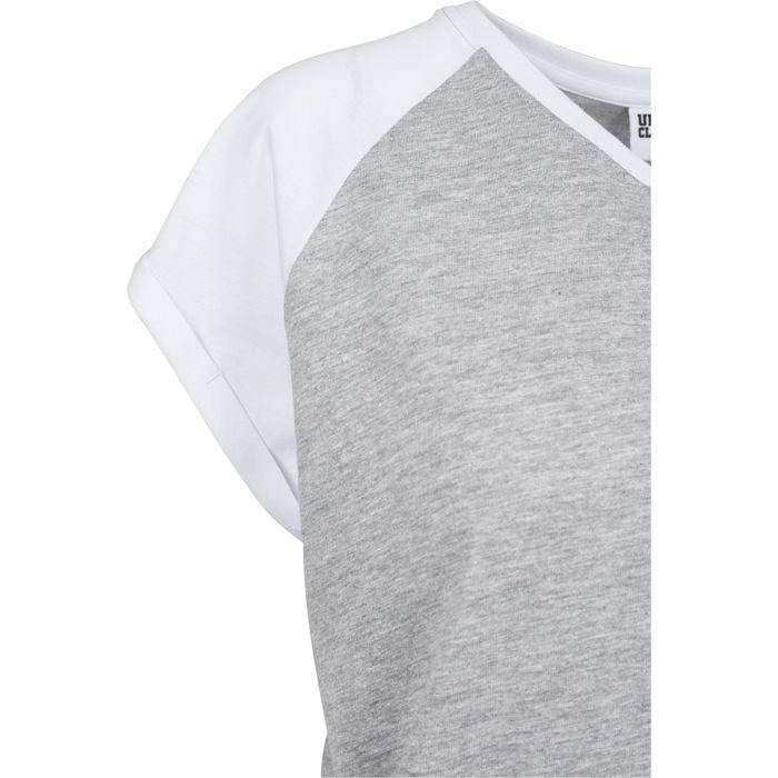 Damen T-Shirt - Urban Classic - Raglan - Grau/Weiß - Kurze Ärmel - Oversize