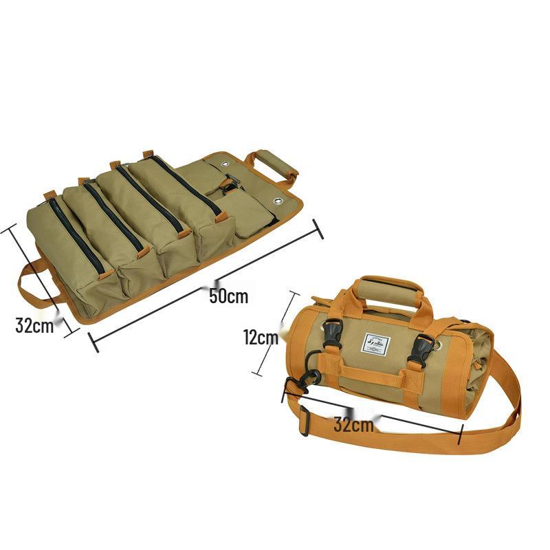 Outdoor Multifunctional Tool Bag: Roll-up Storage for Ground Nails & Wind Rope