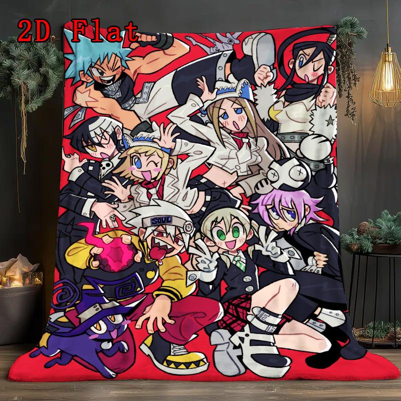 Soul Eater 2D Flat Pattern Flannel Blanket High quality All Seasons Warmth and Comfort Perfect for Christmas Gifts.NMT0928442