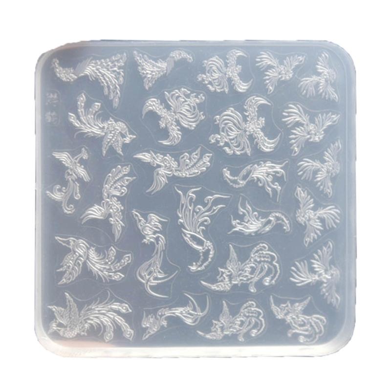 3D Nail Art Mold with Variety of Patterns Template Carving Sticker Stencil Tools Moulds for Nail Enthusiasts and Salons