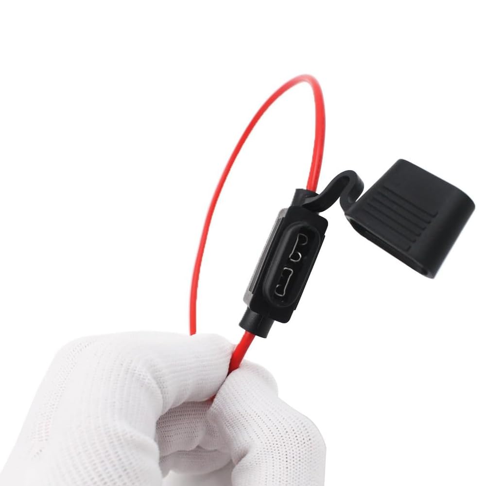 5pcs Inline ATC ATO Flat Fuse Holder 20A Waterproof Dustproof 6 Fuse for Car (1 Each of 3A/5A/7.5A/10A/15A/20A)