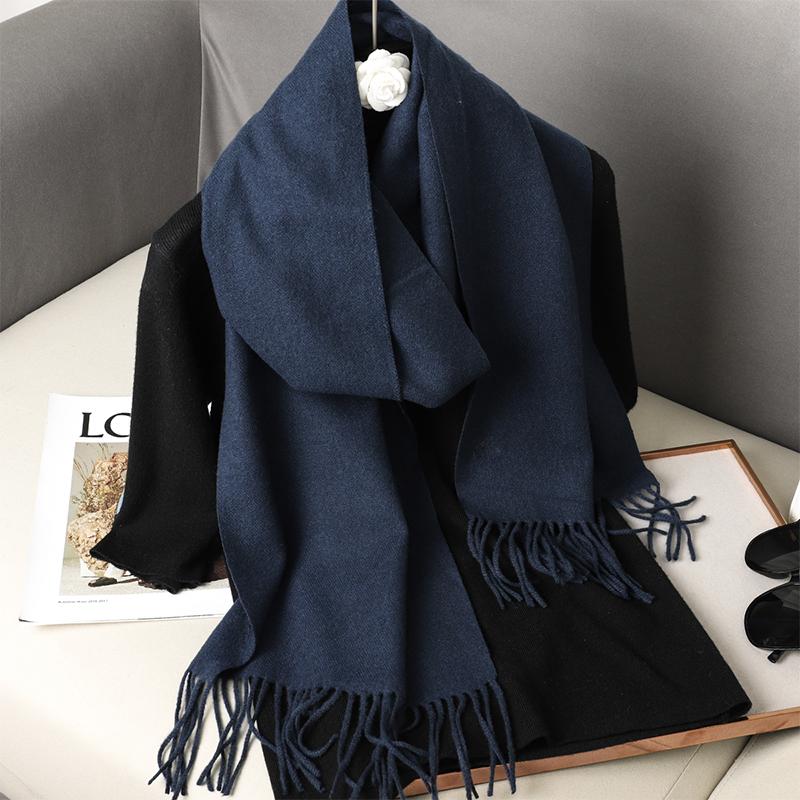 Nytt 62 farger Vinterskjerf for kvinner Langt Varmt Kasjmirskjerf Hijab Ensfarget Dame Sjal Wrap Kvinnelig Pashmina Bandana Hodeskjerf
