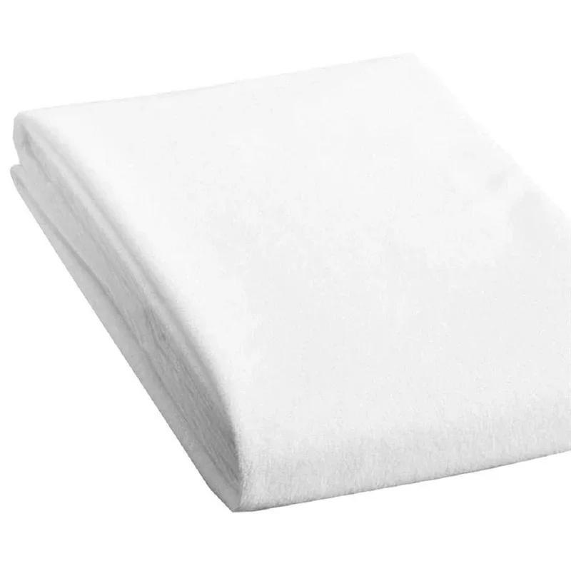 

Waterproof White Mattress Pad Cover Terry Cloth Bed Fitted Sheet Elastic Belt Fix Mattress Topper Anti Water Sheet 70x130cm білий