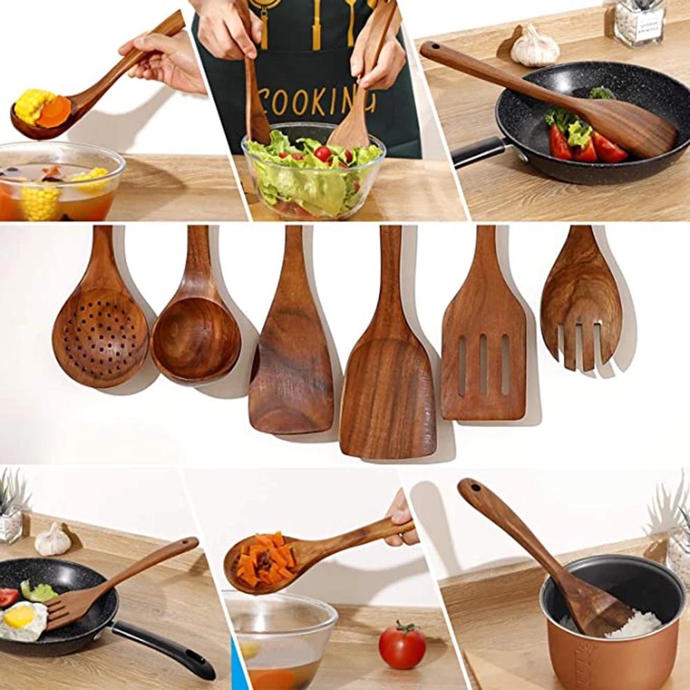 Kitchen Sets Wooden Kitchen Utensils Cooking Wooden Spoons Wooden Spoons Soup Utensils Kitchen Cooking Sets Cooking Gifts