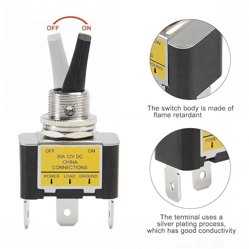 Easy Installs Rocker Switches LED Indicator 30A Heavy Duty Waterproof Dustproof Designs Controller for Car Modifications