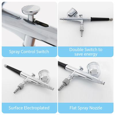 Mini Zestaw Aerografu z Rurką Dozującą Igła 0,3 mm Kubek Grawitacyjny 2 ml Pistolet Aerografu do Makijażu Artystycznego