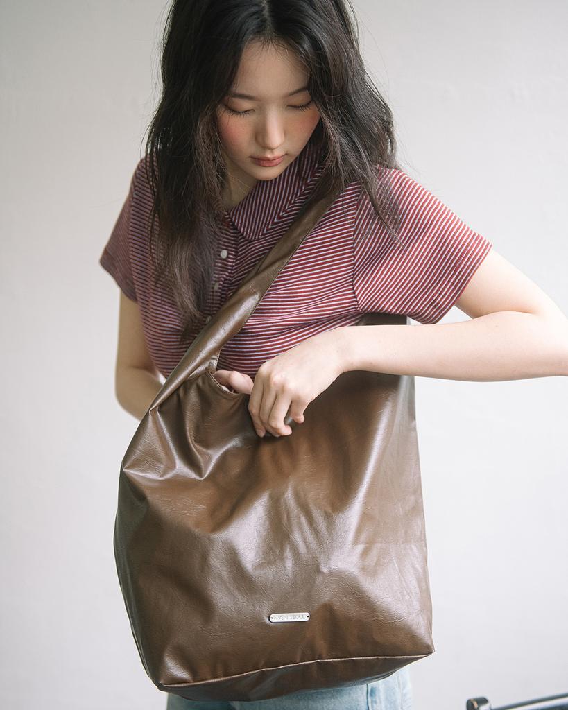 Havism Leather Shoulder Bag(Brown)