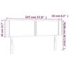 3123096 vidaXL Tête de lit à LED Noir 147x16x78-88 cm Tissu