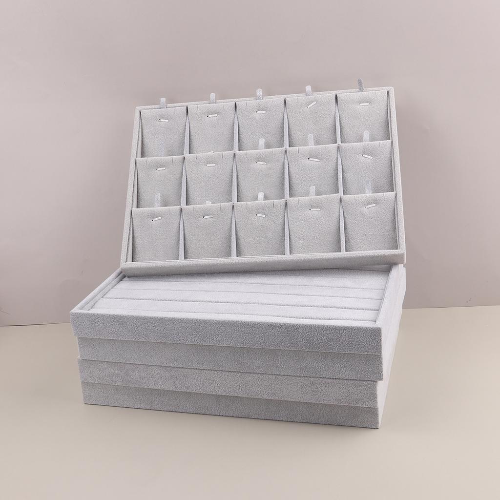 Schmuckdisplay aus Samt, stapelbar, exquisiter Schmuckhalter, tragbar, Organizer-Box für Ringe, Ohrringe und Halsketten