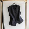 Spring Autumn V-neck Sleeveless Ladies Blazer Vest Coat Single Breasted Short Women's Suit Waistcoat Jacket