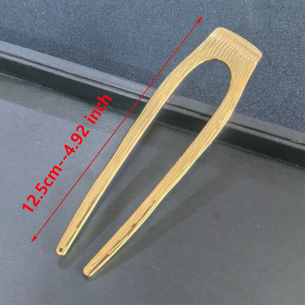 Luxus-Metall-U-förmige Haarspangen für Damen Mädchen Silber Gold Farbe Herz-Haarnadeln für Dutt Hochsteckfrisur Hochzeits-Haarschmuck Geschenke