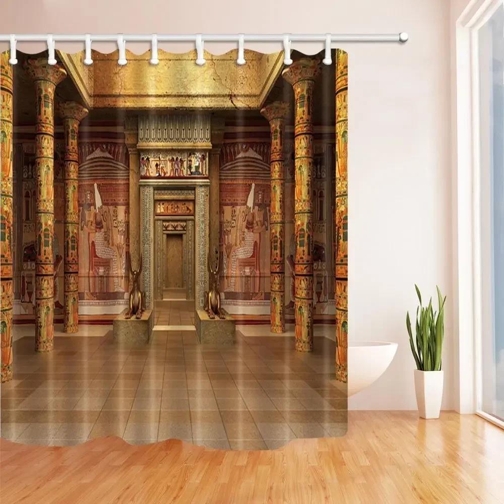 Shower Curtain Hieroglyphics Alphabet Symbols Cool Egypt Letters Drawing Bathroom Polyester Fabric Bath Curtain