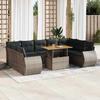 VidaXL Garden Lounge Set with Cushions 10 Pcs Grey Wicker 3327308