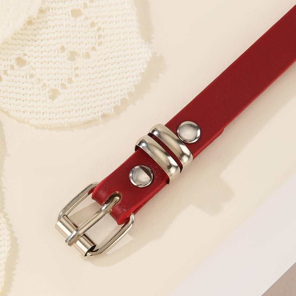 Adjustable Double Layer Circle Chain Extra Long Thin Rivet Eyelet Knotted Belt  Women