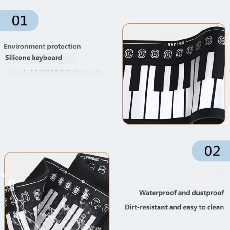 Built in Speaker 49 Key Piano Foldable Piano USB Connectivity Silicone Keys Practical Design for Home Entertainment
