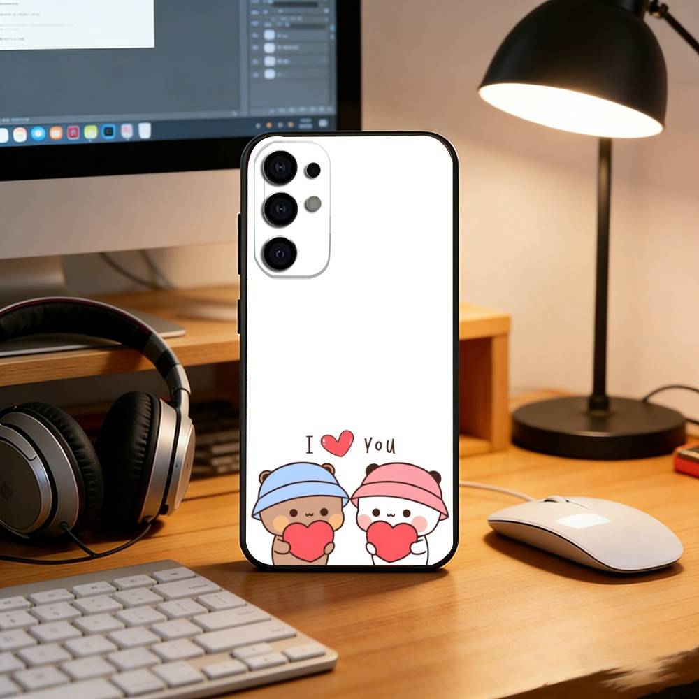 Cute Cartoon Bubu Dudu Phone Case Black Silicone Soft For Samsung S25,S24,S21,S22,S23,S30,Ultra,S20,Plus,Fe,Lite