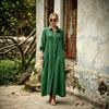 BITCED Fashion Summer Spring Solid Color Print Long Sleeve POLO Neck  Casual Dresses