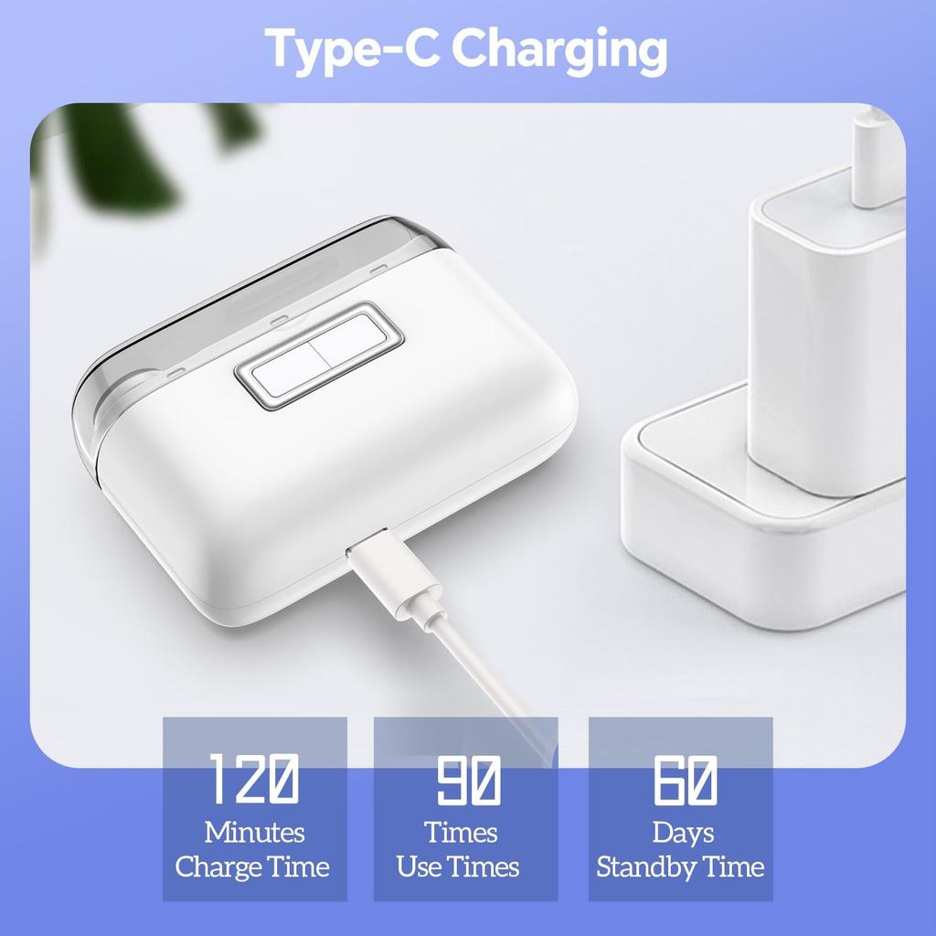 Electric Automatic Nail Clipper with LED Light & 2 Speeds, Fingernail Cutter and Polisher 2 In 1 Design, Nail Scraps Storage Rechargeable Safety