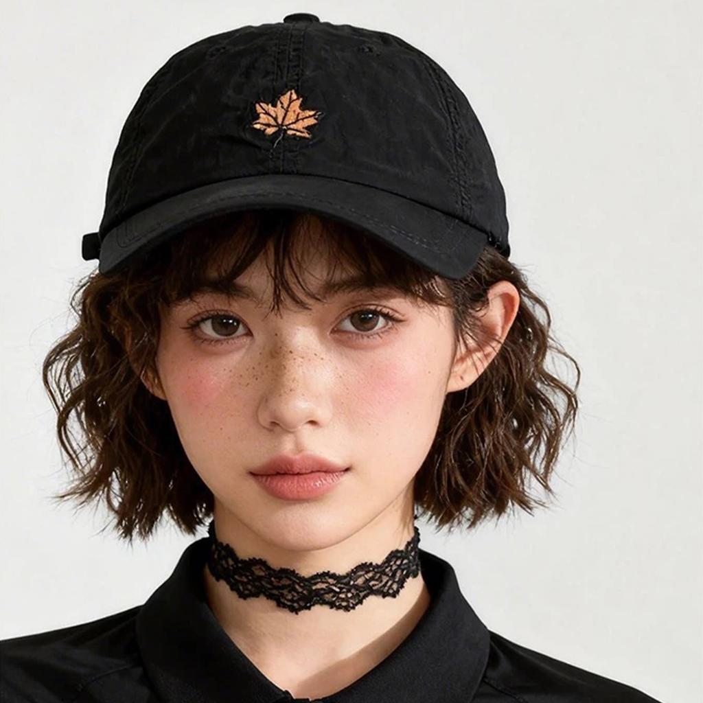Spring And Summer Simple Embroidery Maple Leaf Quick-Drying Baseball Cap Men'S And Women'S Sunshade Outdoor Leisure Cap