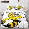 Cartoon Bee Duvet Cover Insect Honeybee Bedding Set Microfiber Wild Animal Comforter Cover King For Teens Boys Kawaii Home Decor