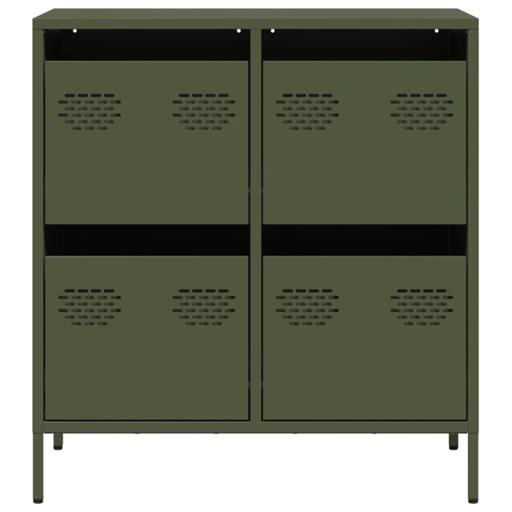 Sideboard Olive Green 68 X 39 X 73.5 Cm Cold Rolled Steel