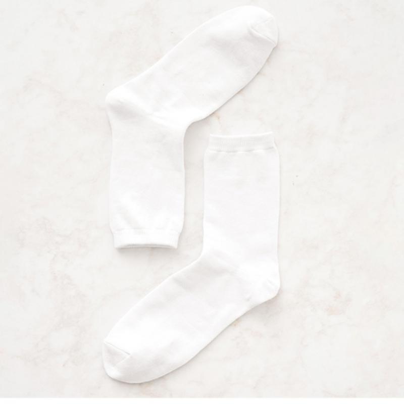 Popcorn   Kiki Men S baSic Mid Length SockS White