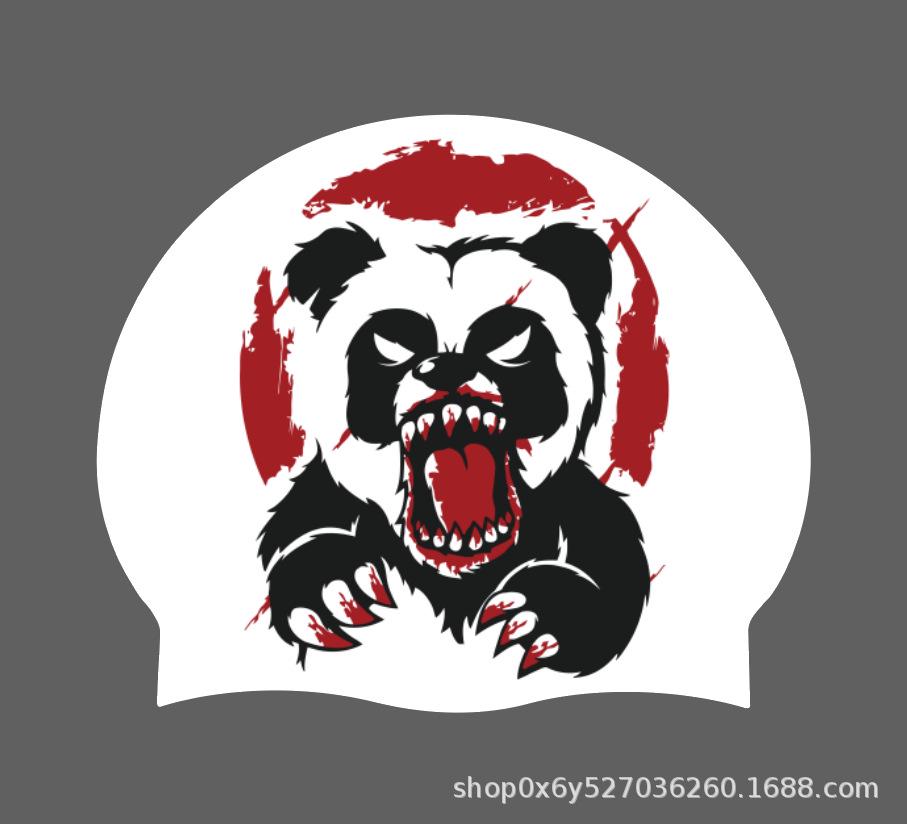 Women's Long Hair Silicone Swim Cap with Racing Pattern for Large Sizes