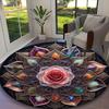 1pc Mystic Feline Pair Printed Chair Rug for Home Office Use, Living Room Kitchen Game Room Round Carpet