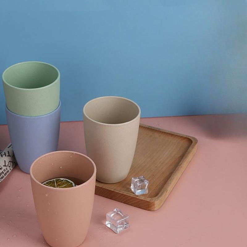 Wheat Straw Mouthwash Cup, Couple Big-belted Cup, Children's Toothbrush Cup, Plastic Toiletry Water Cup, Household Food-grade Cup