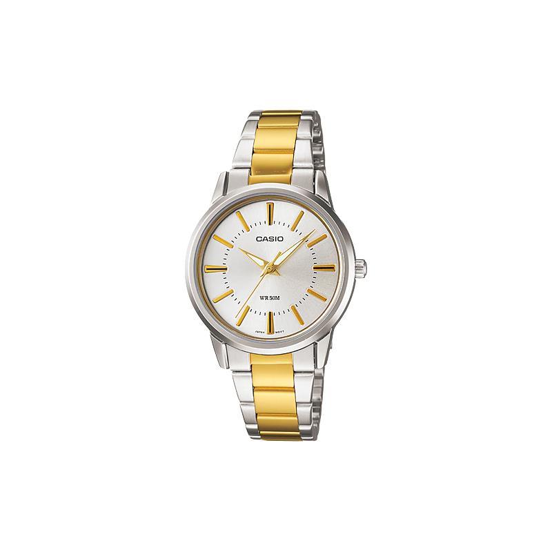 

Casio 50 meters waterproof for men and women, gold, stainless steel strap, quartz movement, stainless steel strap, Japanese and Korean LTP-1303SG-7AV золотой