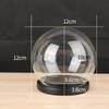 Display Dome with Wooden Base Tabletop Display Case Display Jar Case Dollhouse Decoration Transparent Dome Cloche Glass Dome