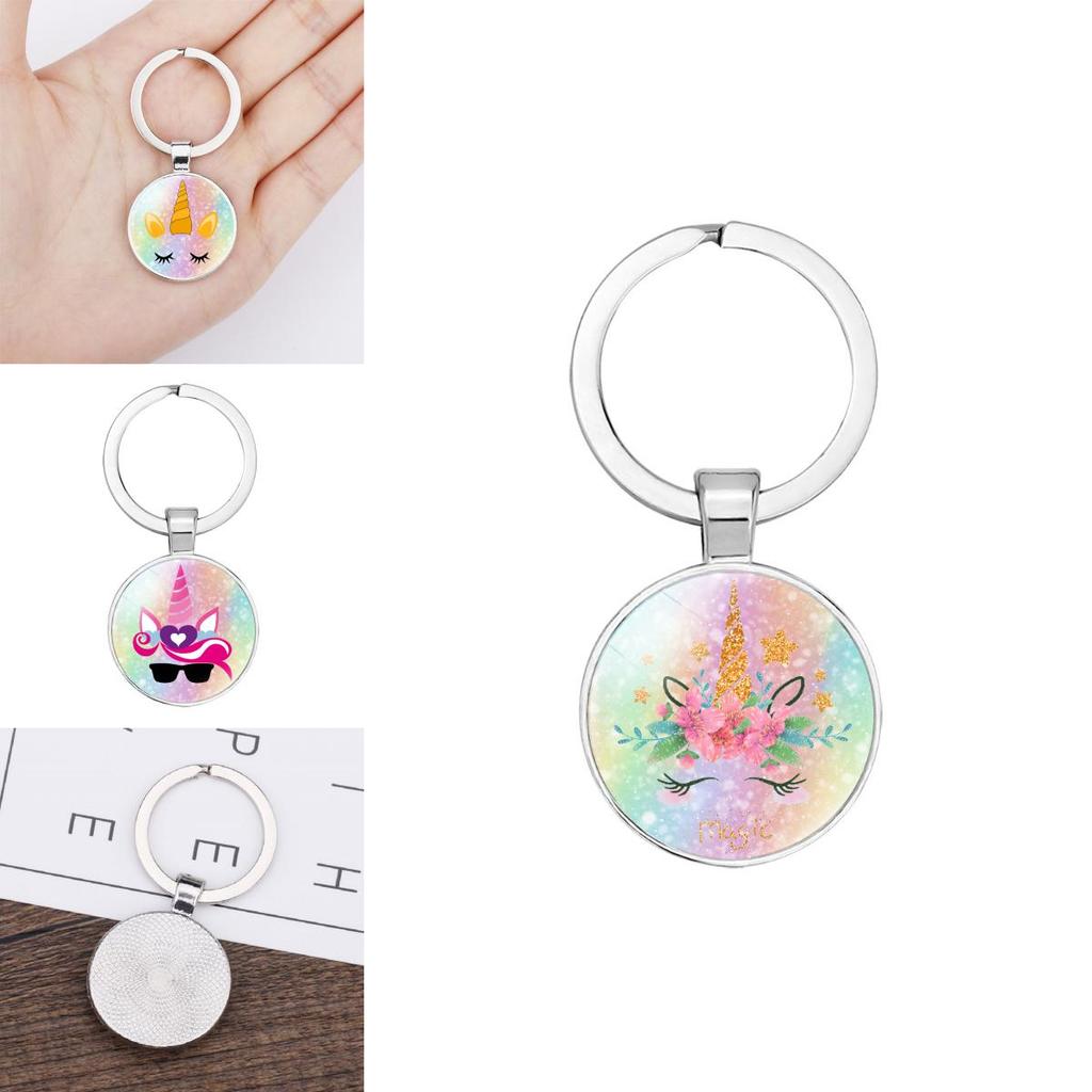 New Crown Unicorn Time Gem Simple Pendant Keychain Bag Charm Zinc Alloy