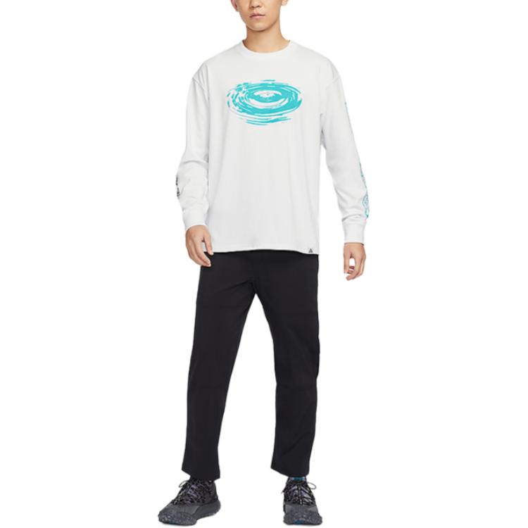 Nike T Shirts Men's White Crew Neck Moderate Straight Fit FV3487-121