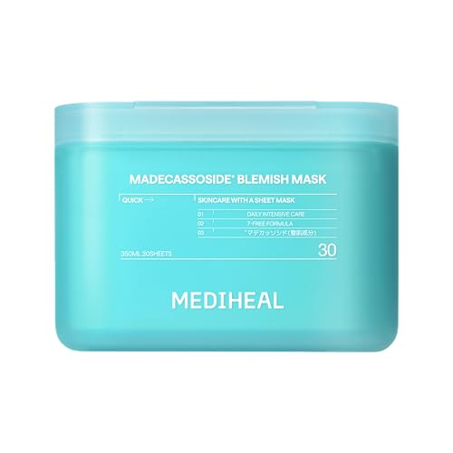 MEDIHEAL Madecassoside 30-Sheet Mask, Large Capacity, Daily Use, Highly Moisturizing, Moisturizing Skin