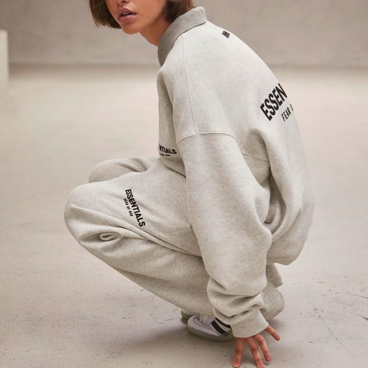 Fear of God Essentials Fleece Crewneck With Velvet Logo SS22 Unisex Sweatshirt Dark-Oatmeal FOG-SS22-614
