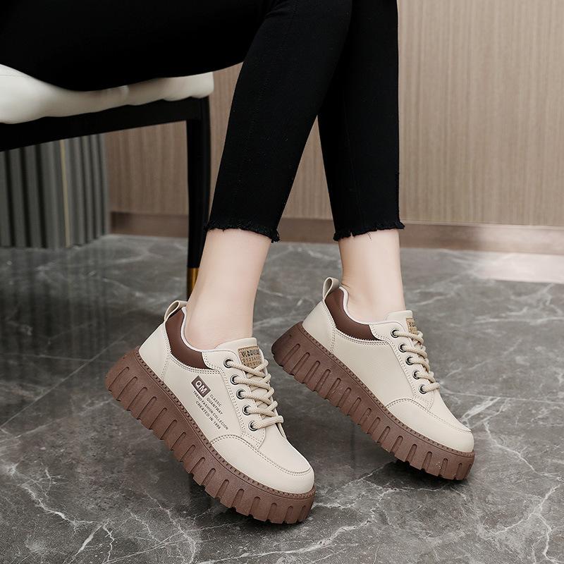 Frühling Sommer Damen Kleine Weiße Schuhe Lässig Vielseitig Dicke Sohle Erhöhte Damenschuhe Studentenschuhe
