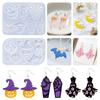 Halloween Handmade Diy Epoxy Silicone Mould Holiday Earring Resin Mold Bat Spider Skull Earrings Pendant Gypsum Mold