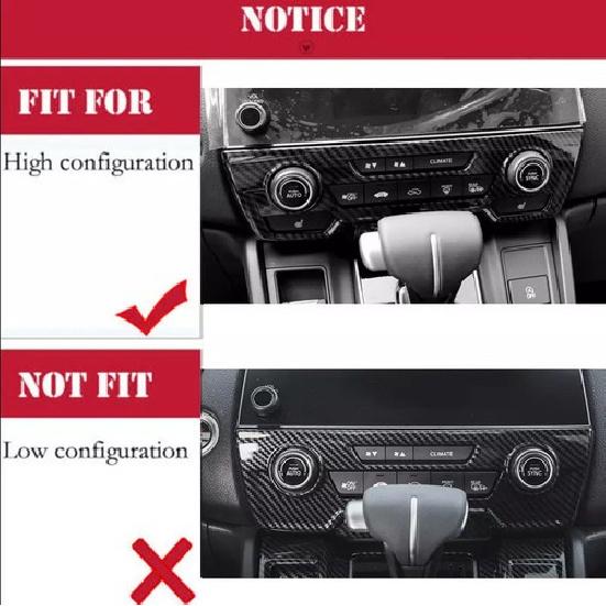 For Honda CRV CR-V 2017-20 Carbon Fiber Style Center Console CD Panel Cover Trim