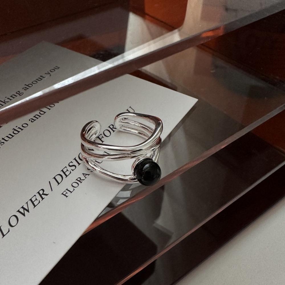 Sterling Silver Niche Design Open Ring: Korean Style, Stackable, Colorfast, Light Luxury