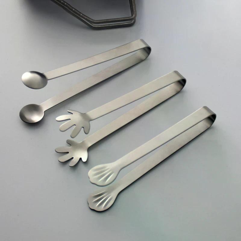 Stainless Steel Ice Tongs Portable Coffee Sugar Cubes Mini Serving Tongs BBQ Meat Tong Macaron Food Clamp for Coffee Bar Party