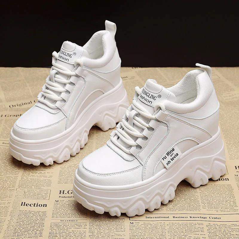 Platform dad shoes women's ins tide 2025 autumn and winter new Korean version versatile inner height increase 9cm casual sports shoes