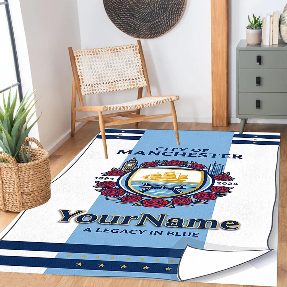 Manchester City 6 Personalized Text Carpet Design for Dormitory Study Room Living Rooms Decorate Room Anti-slip Rug Decorate Offices