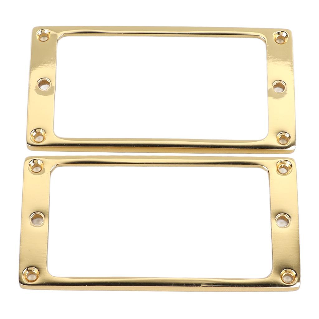 2 Stück E-Gitarren Pickup Rahmen Zinklegierung Flach Humbucker Pickup Befestigungsring Abdeckung 4x4mm Gold