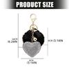 Adorable Mini Heart Key Ring Decorated With Beads And Metal Fringes Decoration Keychain Ornament Bag Hanging Charm