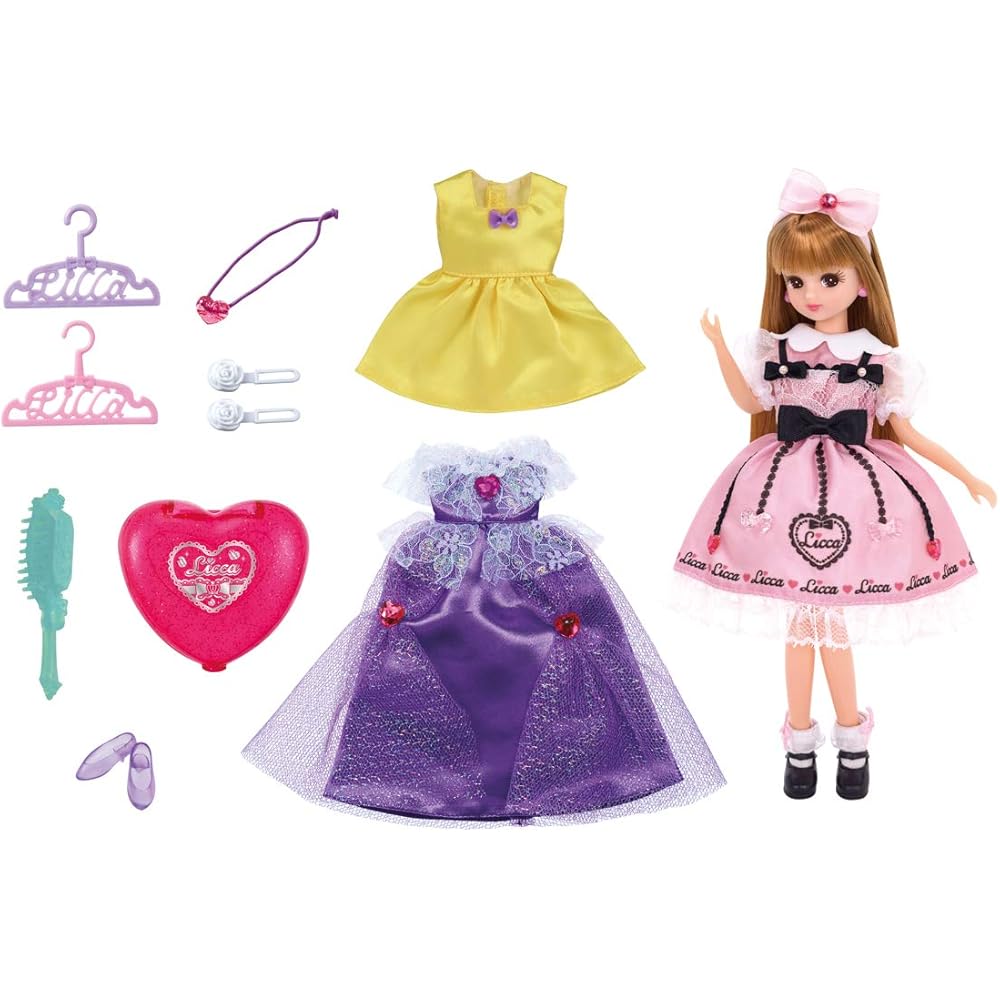 Takara Tomy Licca-chan Doll LD-01 Gift Set with Dress-Up Accessories for Kids Age 3 and Up